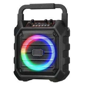 Karaoke Machine for Adults, 20W, 6.5-inch Portable Bluetooth Speaker with 2 Wireless Microphones, LED Light, TWS Function, Handle, Shoulder Strap