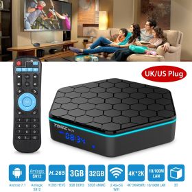 Android 7.1 TV Box Amlogic S912 Octa Core 3GB / 32GB UHD 4K VP10 H.265 WiFi USB2.0 Smart Streaming Media Player US Plug