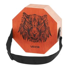Unique Cajon Box Drum, with Internal Guitar Strings, Portable Wooden Percussion Box, Birch Wood Drum Musical Instrument with Adjustable Strap