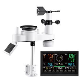 7-in-1 Wi-Fi Weather Station with APP, 7.5-Inch VA Display, Wireless Solar Powered Outdoor Sensor, Rain Gauge, Indoor Outdoor for Weather Forecas