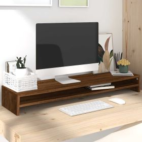 Monitor Stand Brown Oak 39.4"x9.4"x5.1" Engineered Wood