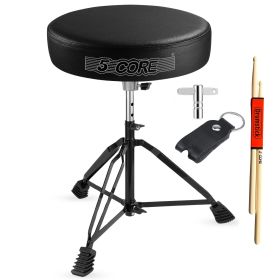 5 Core Drum Throne 3 Inch Thick Padded Comfortable Guitar Stool Double Braced Drummer Chair Height Adjustable Musician Seat For Adults And Kids B