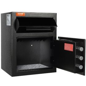 1.7 Cub Depository Safe, Deposit Safe with Drop Slot, Electronic Code Lock and 2 Emergency Keys