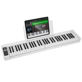 61 Key Folding Keyboard Piano, Bluetooth & MIDI, Portable Electronic Digital Foldable Piano with Sustain Pedal Touch Sensitive Lighted Keys Bag