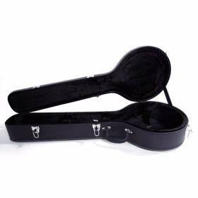 [Replace 48950444]5-String 6-String Microgroove Pattern Leather Wood Banjos Case Black