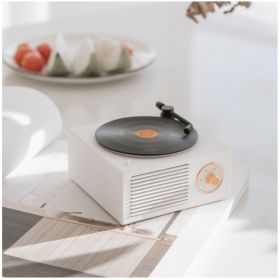 Wireless mini portable retro phonograph Bluetooth-compatible speaker (Option: White)
