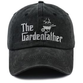 Black The Garden Father Hat For Men, Funny Adjustable Cotton Embroidered Gardeners Dad Baseball Cap (Option: Black)