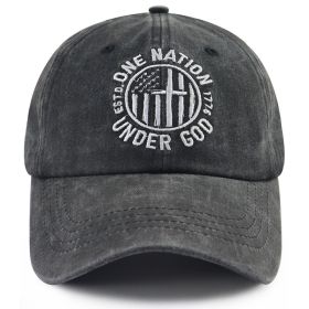 2pcs One Nation Under God Baseball Cap For Women Men, Adjustable Embroidered Wash Cotton Baseball Cap (Option: 1PCS)
