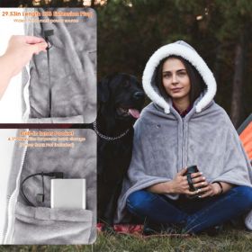 8-Zone Wearable Heated Blanket - 3 Adjustable Heat Levels, 59x31in Soft Flannel, USB-Powered Portable Design With Pockets, Machine Washable Winte (Option: Defaulttitle)