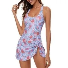 One Piece Swimdress Swimsuits For Women With Skirt Tummy Control Swim Dresses Bathing Suit Swimwear (Option: s)