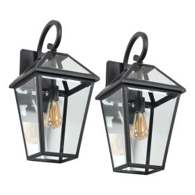 Modern Outdoor Waterproof Wall Lamp 2pack (Option: Black)