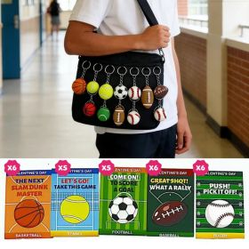 Stress-Relieving Foam Balls - Valentine's Day Gift - 28-Pack, Mini Foam Ball Toys With Keychains And Exchange Cards, Suitable For Preschoolers, V (Option: 28)