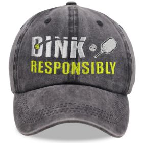 Pickleball Hat For Men Women, Adjustable Embroidered Wash Cotton Baseball Cap (Option: Grey)