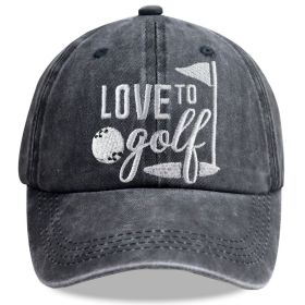 Golf Hats For Men Women, Golf Gifts For Mom Dad, Adjustable Embroidered Wash Cotton Baseball Cap (Option: Black)