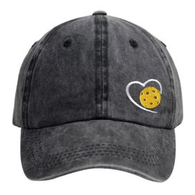 Pickle Ball Hat For Men Women, Adjustable Embroidered Wash Cotton Baseball Cap (Option: Grey)