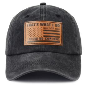 I FIX Black Hat For Men Women, Adjustable Embroidered Wash Cotton Baseball Cap (Option: Black)