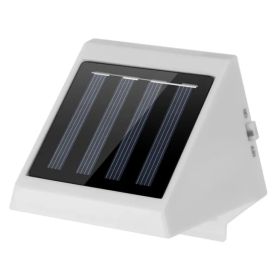 LED Solar Powered Stair Lights Dusk-To-Dawn Waterproof Garden (Option: White)