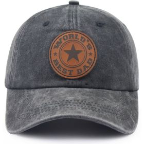 World's Best Dad For Man, Adjustable Embroidered Wash Cotton Baseball Cap (Option: Grey)