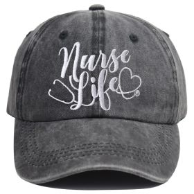 2pcs Nurse Life Hat For Women Men, Adjustable Embroidered Wash Cotton Baseball Cap (Option: 1PCS)