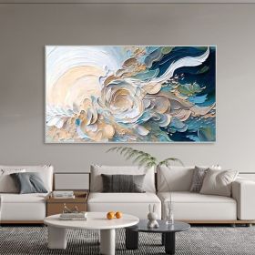 Hand Painted Oil Painting Original Flower Textured Wall Art 3D Abstrat Painting On Canvas Wall Decor Living Room Soft Color Textured Flower Wall (style: 01, size: 40x80cm)