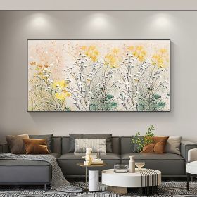 Handmade Oil Painting Abstract Daisy Flower Landscape Oil Painting On Canvas Large Original Modern Floral Textured Acrylic Painting Living Room W (style: 01, size: 150X220cm)