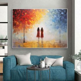 Hand Painted Oil Painting Abstract Forest Landscape Oil Painting On Canvas Original Tree Wall Art Custom Painting Large Wall Art Living Room Deco (style: 01, size: 90X120cm)