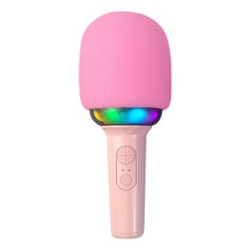 Wireless Karaoke Microphone; Handheld Mic with Speaker; Bluetooth-compatible for Smartphones; for party and song recording (Ships From: China, Color: Pink)