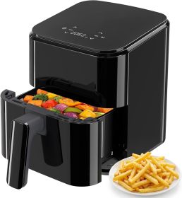 3.17 QT Digital Air Fryer, a small air fryer with a PP touch panel, with a maximum temperature of 400 degrees Fahrenheit. (Color: Black)