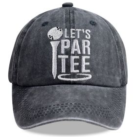 Golf Gifts Hats For Mom Dad, Par Tee Hats For Men Women, Adjustable Embroidered Wash Cotton Baseball Cap (Option: Grey)
